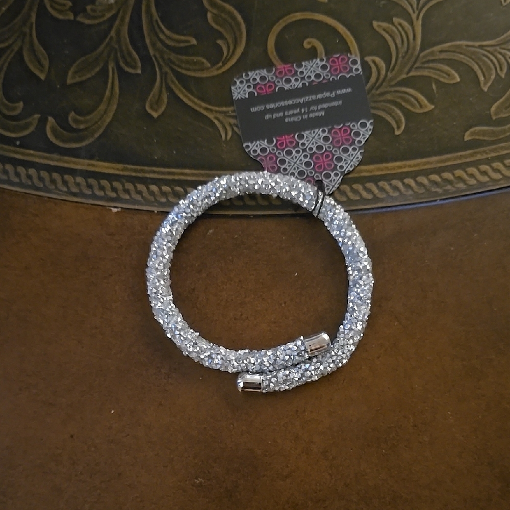 Crystal Mesh Wrap Bracelet - Silver